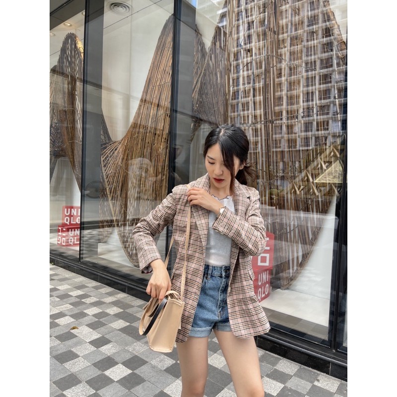 Áo blazer kaki BLAZER CARO PINK | BigBuy360 - bigbuy360.vn