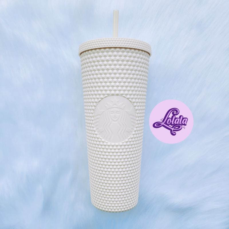 Ly Starbucks Matte White Studded China 24oz 710ml