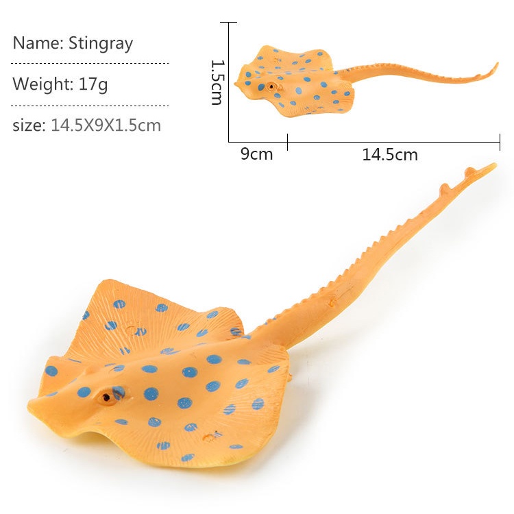 Đồ chơi 13 mô hình Cá biển & sinh vật biển  nhựa New4all Animal Ocean World Size lớn đồ chơi nhà tắm, đi biển