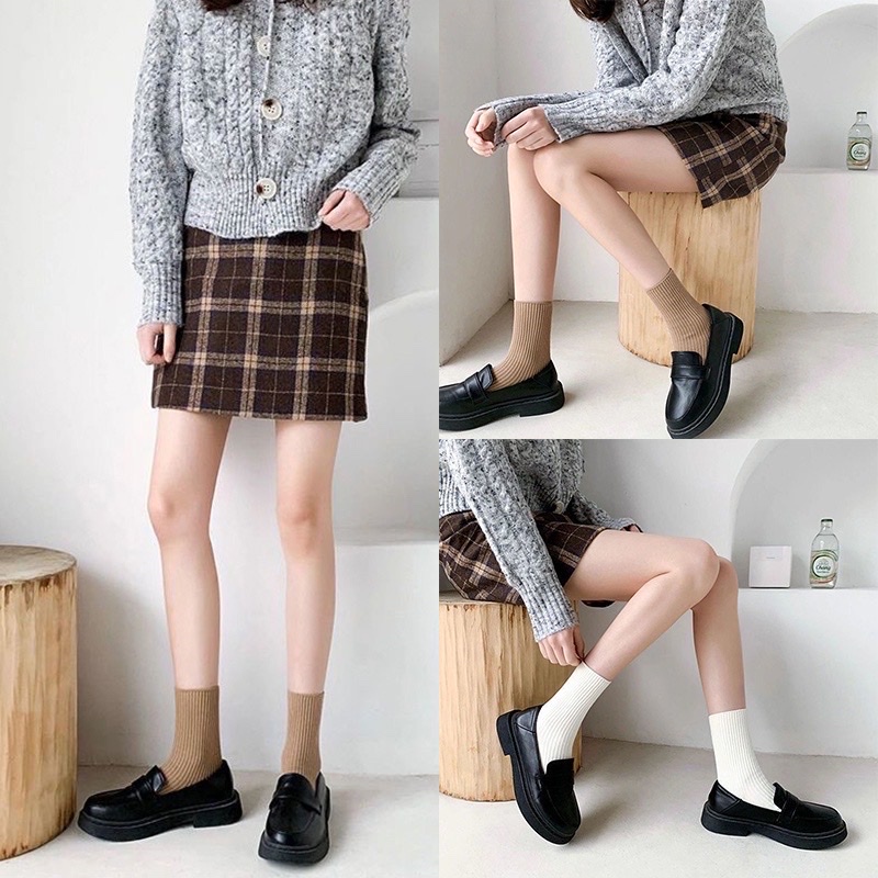 16 MÀU Tất Nhún Gân To Hàn Quốc Nam Nữ Cơ Bản - Vani Store - TAT00006