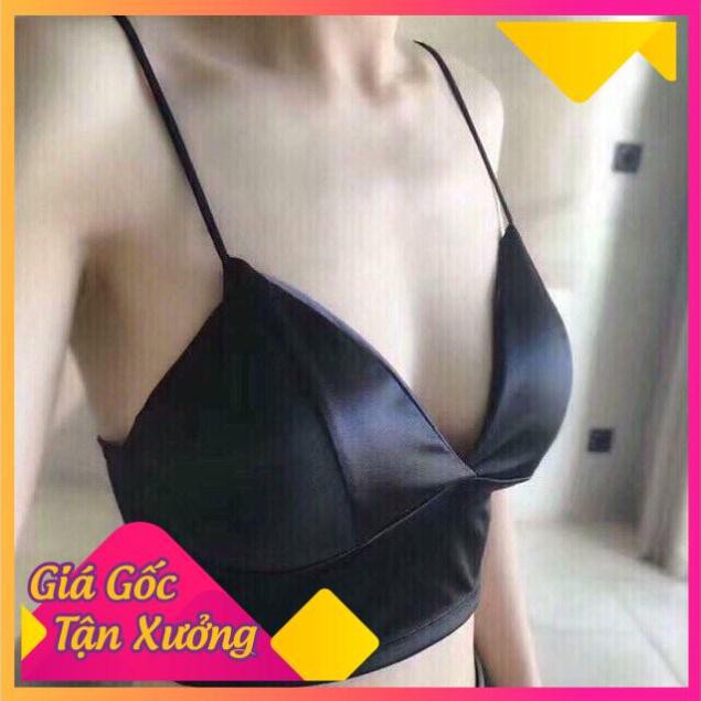 Áo Bra Lụa Phi Bóng 8 Nấc Cài Siêu Hot