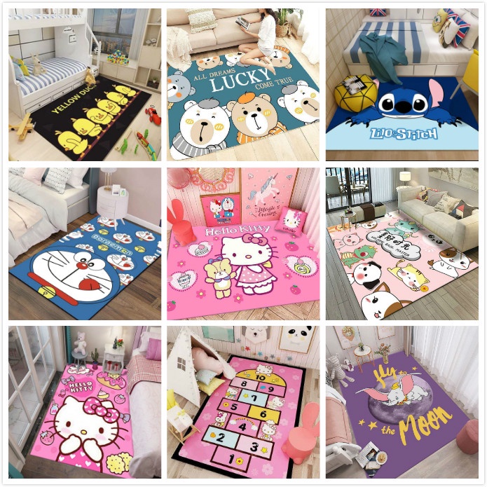 Thảm Trải Sàn Hình Hello Kitty Dễ Thương Trang Trí Phòng Khách / Phòng Ngủ