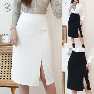 Chân váy dài xẻ tà 1 bên, dáng suông, có lớp lót, khóa sườn, mã V1052 - V1055 (ảnh thật)