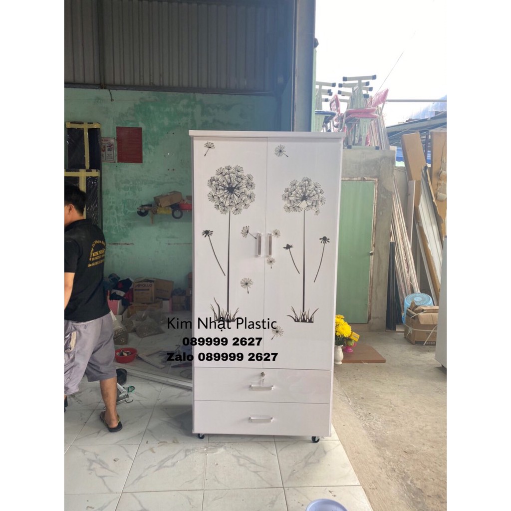 Tủ nhựa Đài Loan 2 cánh cực đẹp 2 ngăn FREESHIP