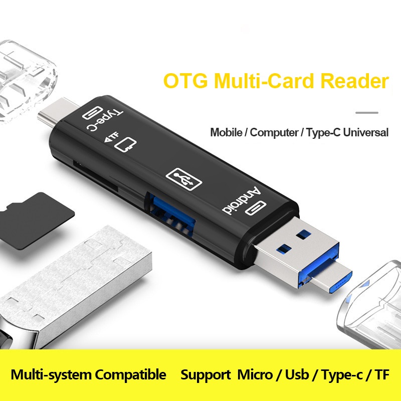 Đầu Đọc Thẻ Nhớ SD USB 2.0 5 Trong 1 Type c/Micro/TF/OTG/USB 2.0 Cho Laptop/Android/IOS