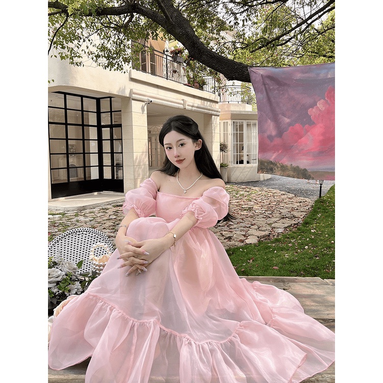 đầm xòe bồng voan kiếng nữ hồng baby thần tiên tỷ tỷ pu hhp fashion