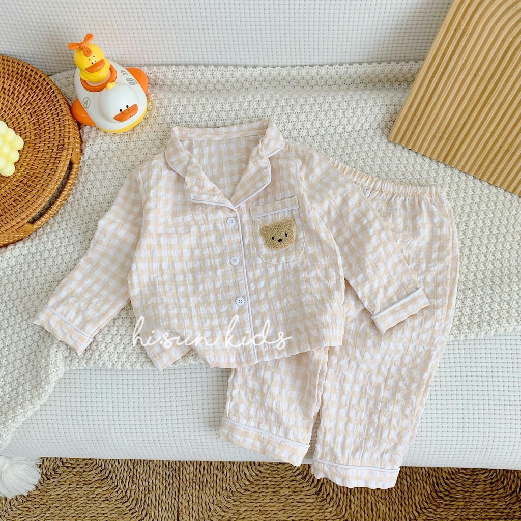 Đồ bộ cho bé trai, bé gái, bộ ngủ cho bé pyjama gấu xinh xắn đáng yêu