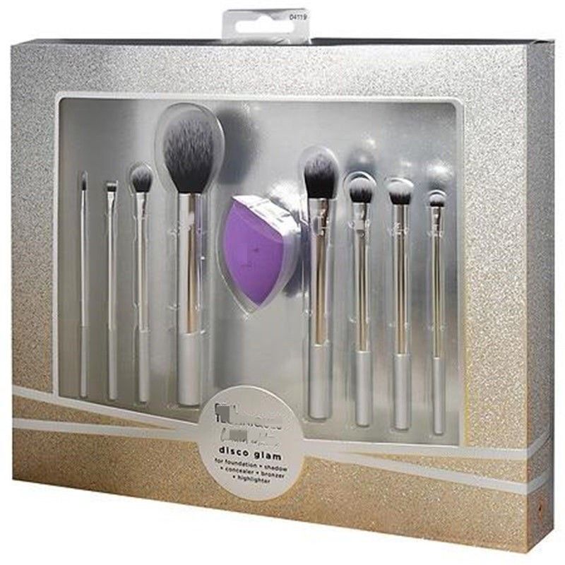 (Thanh lý lỗi) bộ cọ trang điểm real technique phiên bản giới hạn disco glam angelashop set cọ 8 cây 1 mút cọ mền dễ tán