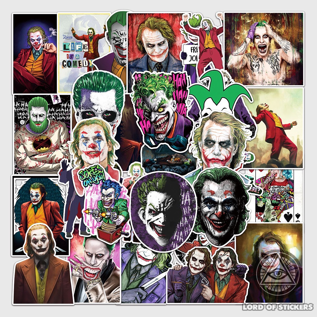 Set 50 Hình Dán The Joker Sticker DC Comics Chống Thấm Nước Trang Trí Mũ Bảo Hiểm, Laptop, Ván Trượt, Vali, Điện Thoại