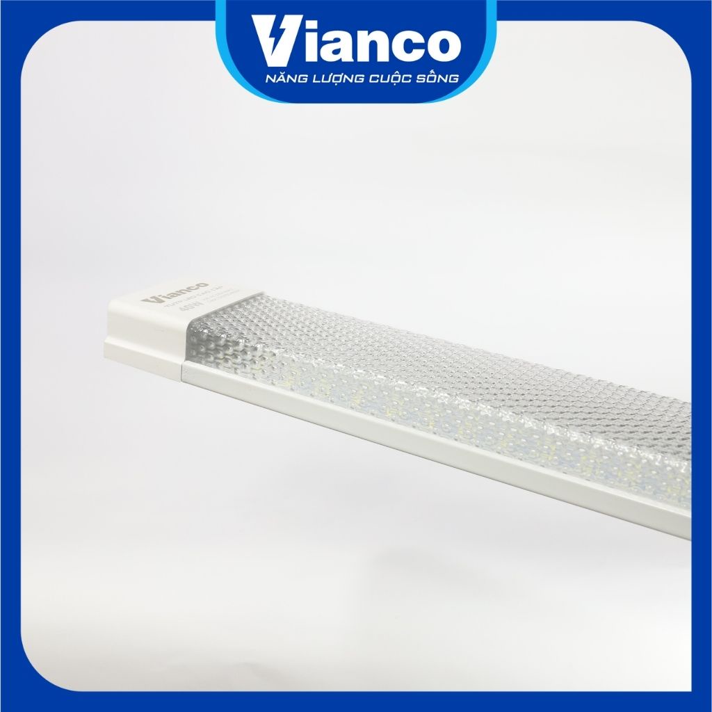 Đèn Led Tube Đầu Vuông VIANCO Làm Từ Nhựa Mica, Thiết Kế Liền Máng Cho Ánh Sáng Rộng