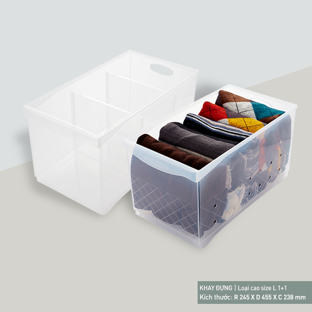 Khay nhựa Oliving loại cao size L (Tray 1)