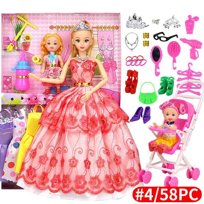 Set 58 Đồ Chơi Búp Bê Barbie Xinh Xắn