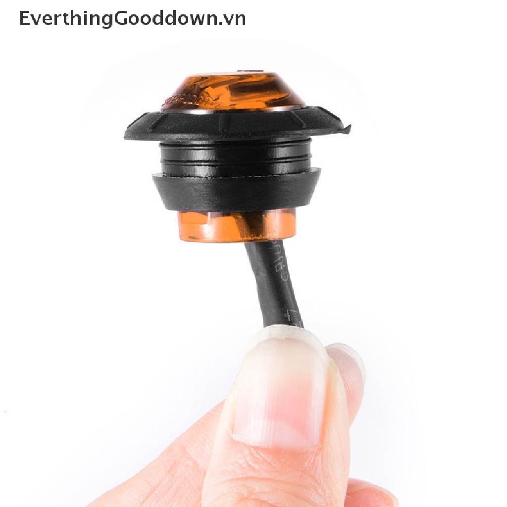Everthinggooddown 1X 3 / 4 &quot;Đèn Đánh Dấu 3LED 12V Dạng Tròn Nhỏ Màu Vàng Hổ Phách