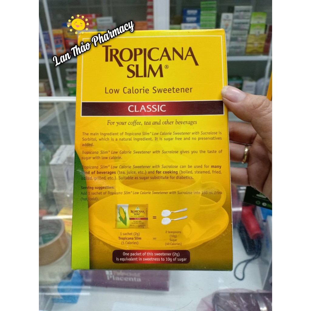 [CHÍNH HÃNG] Đường Bắp Ăn Kiêng Tropicana Slim Classic Sucraslose (50 gói x 2g)