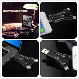Đầu đọc thẻ nhớ SD & Micro SD/USB 4 trong 1 cho iPhone iPad Mac & Android
