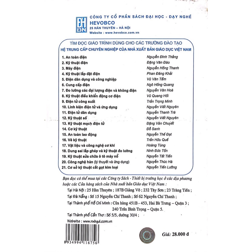 Sách - Giáo Trình Máy ĐIện ( Dùng Cho Các Trường Đào Tạo Hệ Trung Cấp Chuyên Nghiệp)