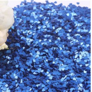 Kim tuyến kim loại màu xanh hình tim 3mm