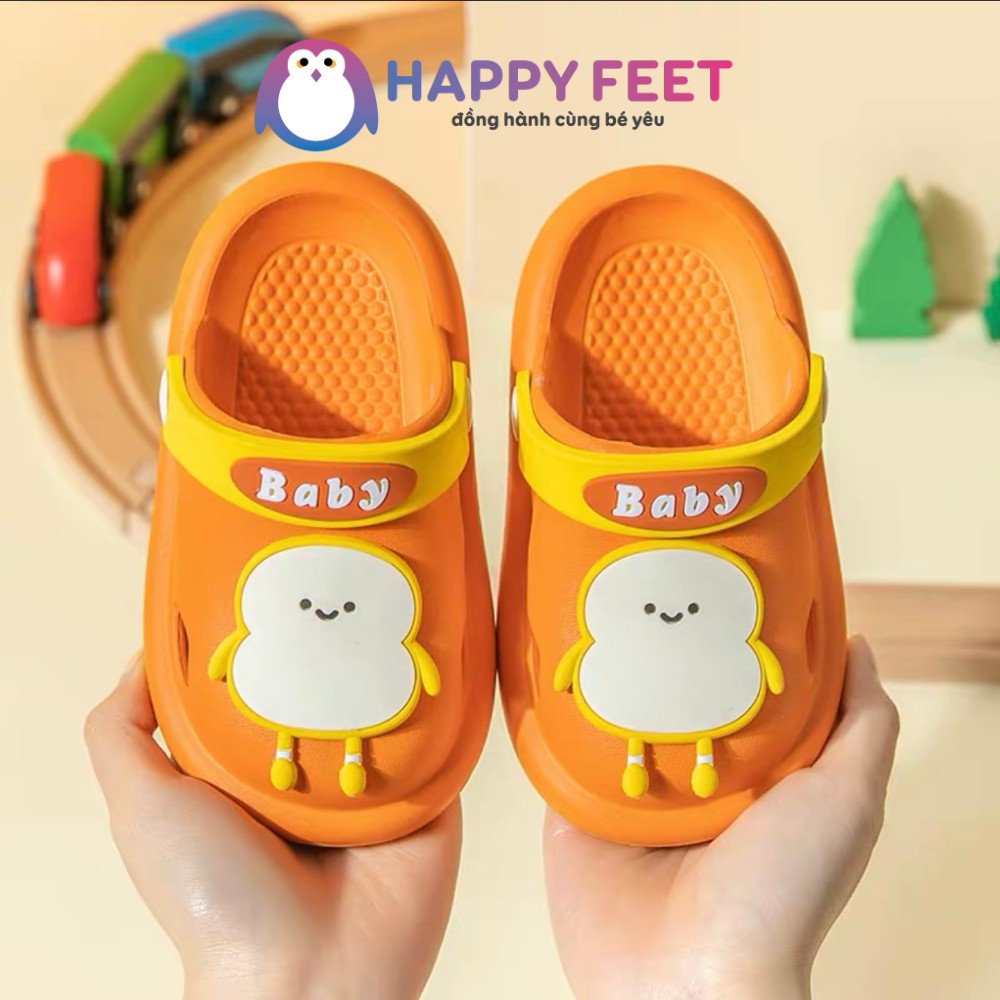 Sục siêu nhẹ trẻ em, dép xốp cài quai bé trai bé gái- Happy Feet- no206