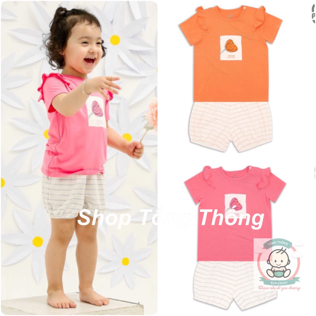 Bộ La Pomme cộc tay chất vải Modal cao cấp mềm mịn thoáng mát thấm hút tốt hoa tulip cho bé trai bé gái SS211