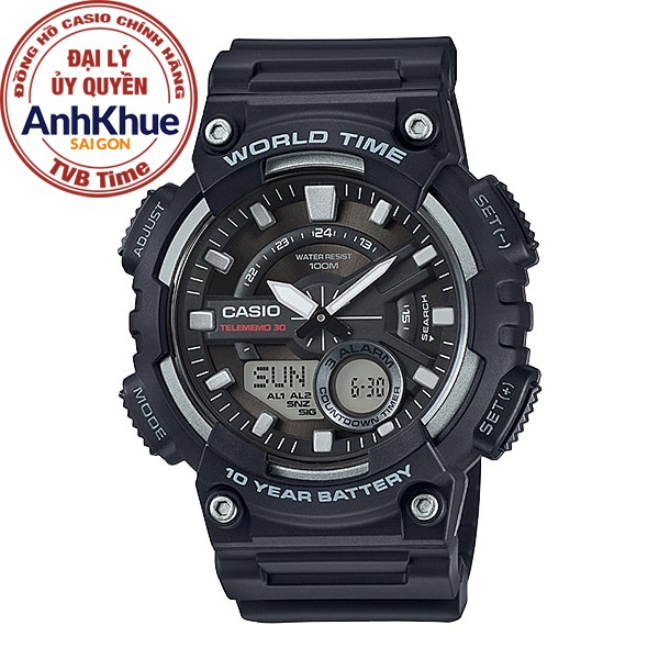Đồng hồ nam dây nhựa Casio Standard chính hãng Anh Khuê AEQ-110W-1AVDF (46mm)