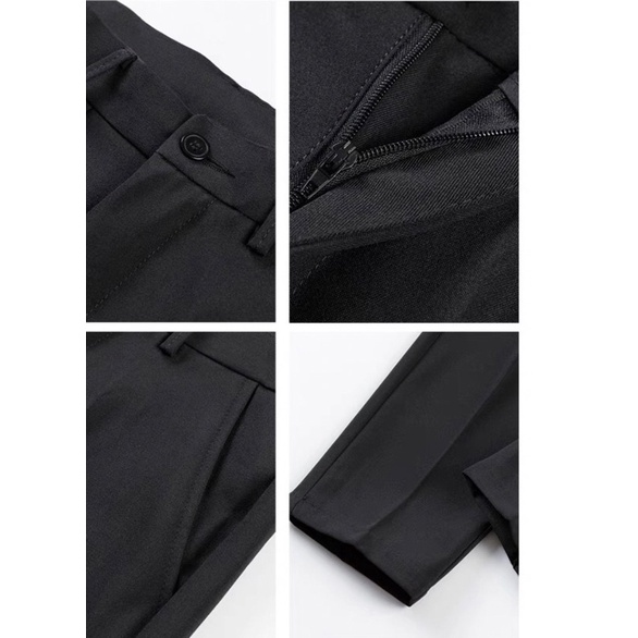 Quần tây nam màu đen trắng chất liệu vải trơn vinteck co giãn dáng hàn from trẻ trung | BigBuy360 - bigbuy360.vn