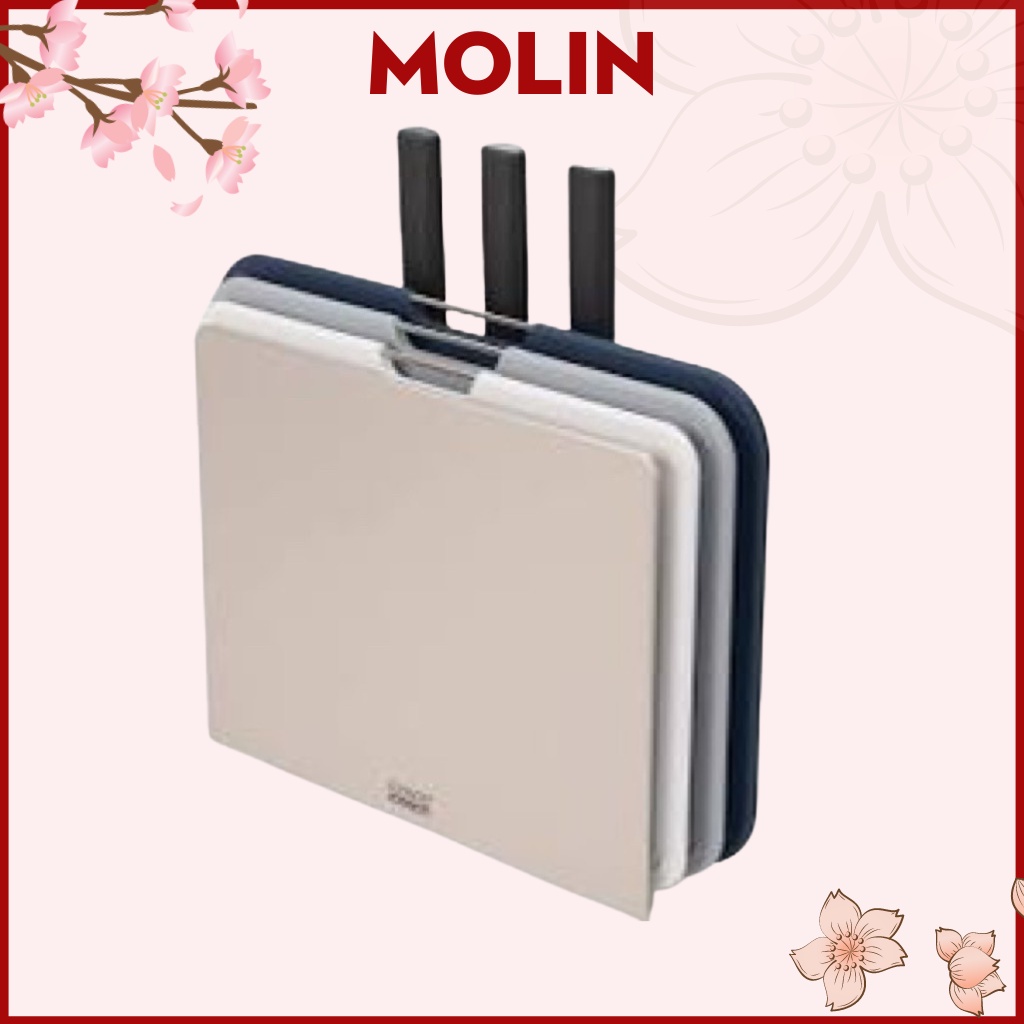 Set thớt kèm dao Joseph Joseph - Bộ 3 thớt 3 dao kháng khuẩn JOSEPH JOSEPH NEST BOARDS PLUS 60194