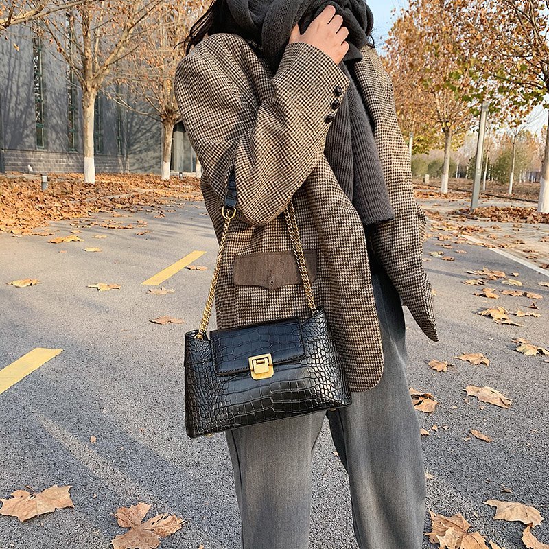 Túi xách IELGY giả da cá sấu phong cách sang trọng thời trang cho nữ