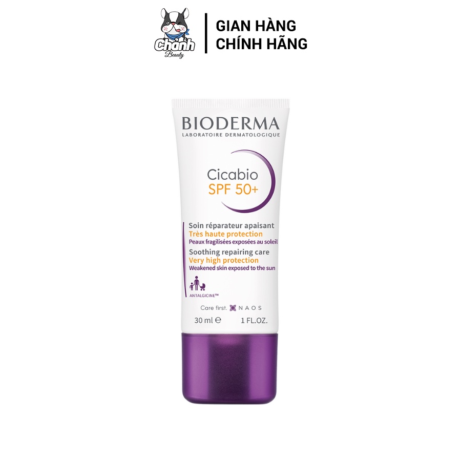 BIODERMA - Kem Dưỡng Chống Nắng Hỗ Trợ Phục Hồi, Ngừa Thâm SPF50 30ml Cicabio SPF50+ Soothing Repairing Care