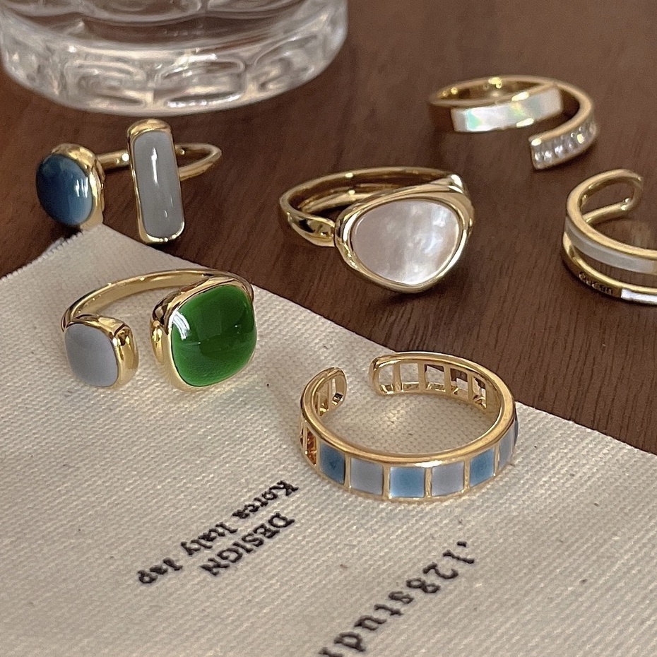 Nhẫn Đeo Ngón Trỏ Trắng Tinh Tế Cao Cấp Thời Trang Phong Cách niche Nhật Bản Âu Mỹ Tinh Tế Cho Nữ