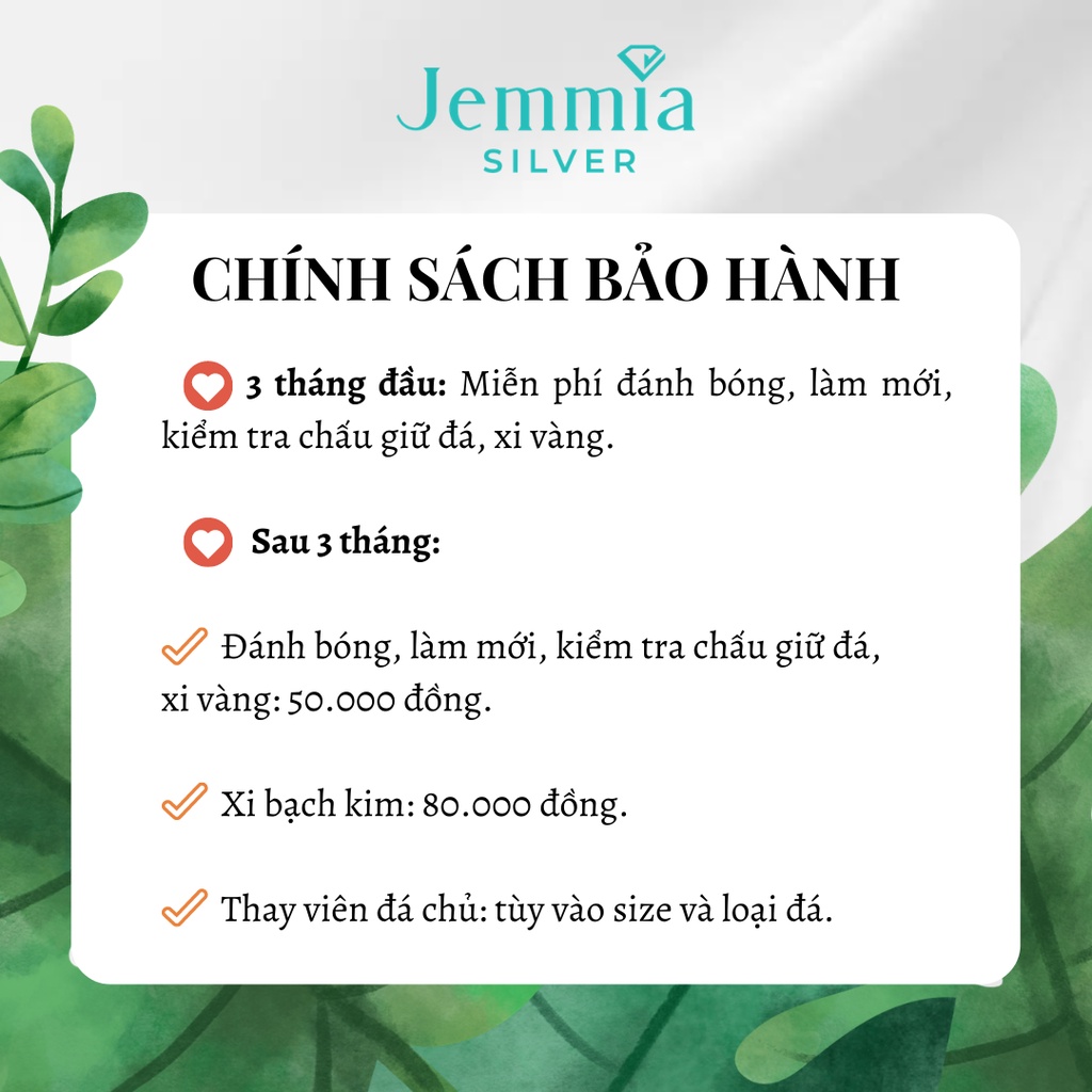 Nhẫn bạc nữ Jemmia viền hở đơn giản - JM802