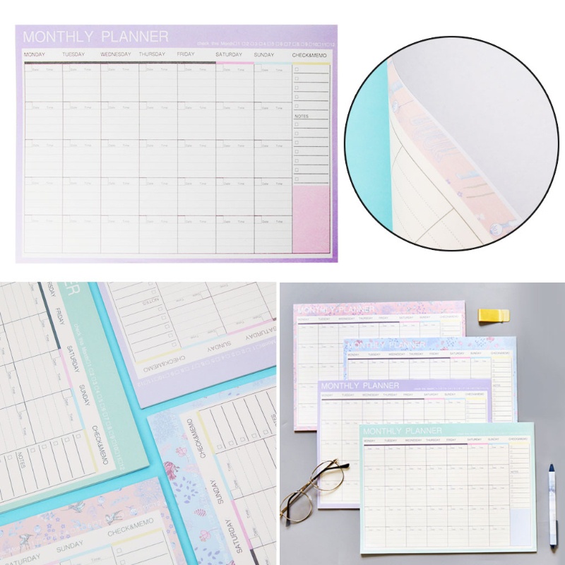 Set 20 tờ giấy ghi chú lên kế hoạch theo tháng DIY tiện dụng