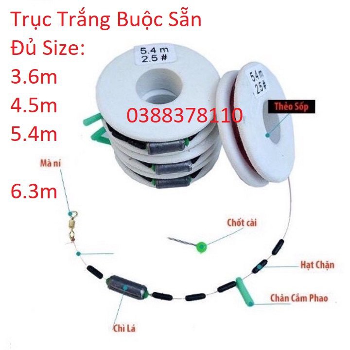 Trục Trắng Buộc Sẵn Câu Đài, Câu Đơn Cao Cấp