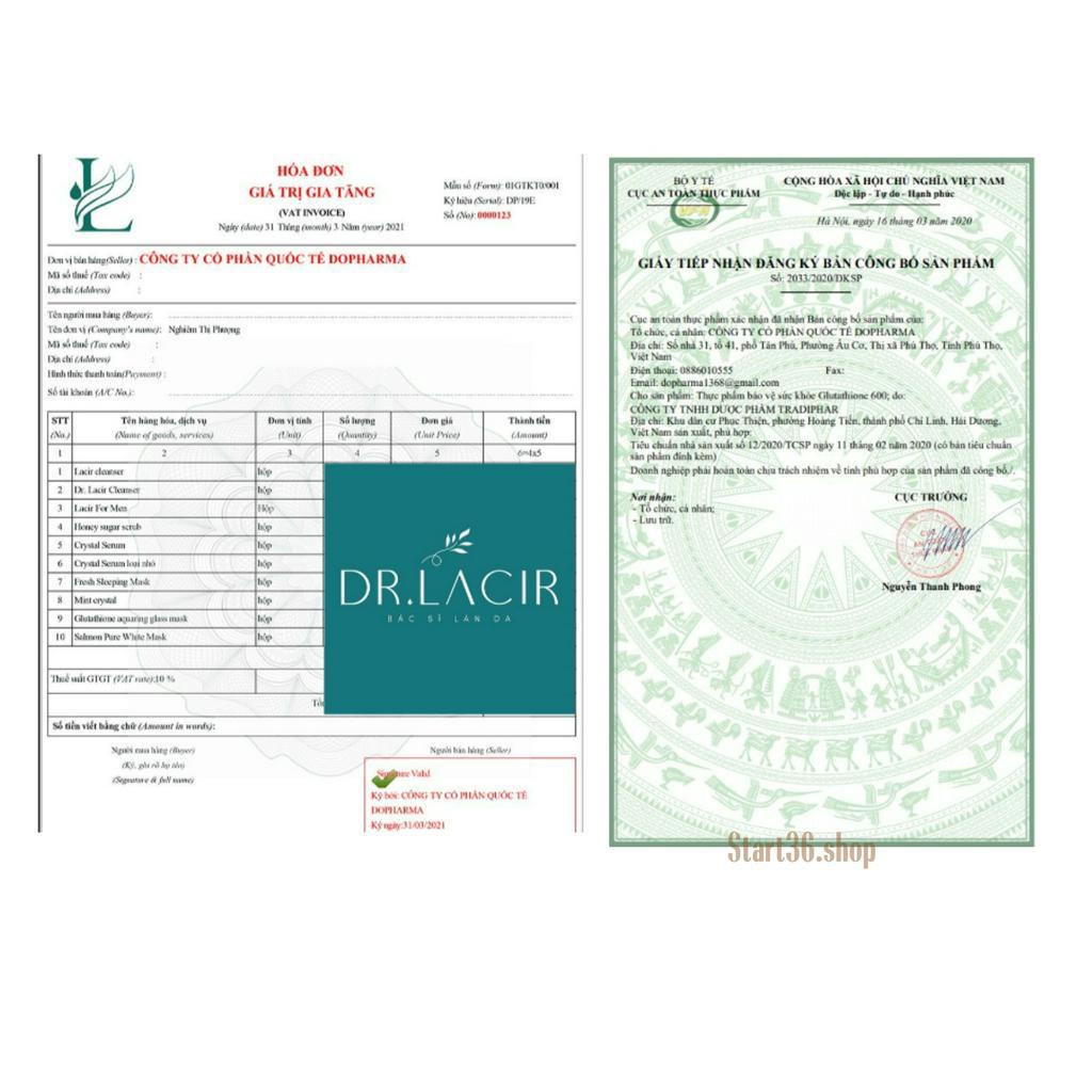 Viên uống Vitamin C Dr Lacir viên uống Lacir Vital C giúp hấp thu glutathion và collagen tăng cường đề kháng hộp 60 viên