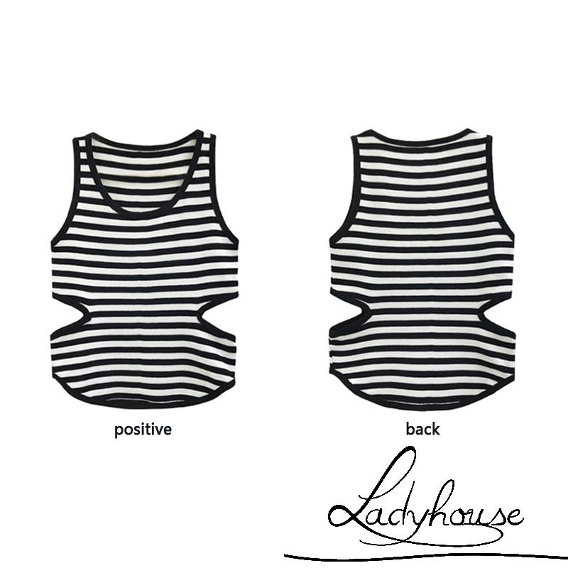 Áo Croptop Sát Nách Cổ Tròn Họa Tiết Kẻ Sọc Thời Trang Mùa Hè Cho Nữ