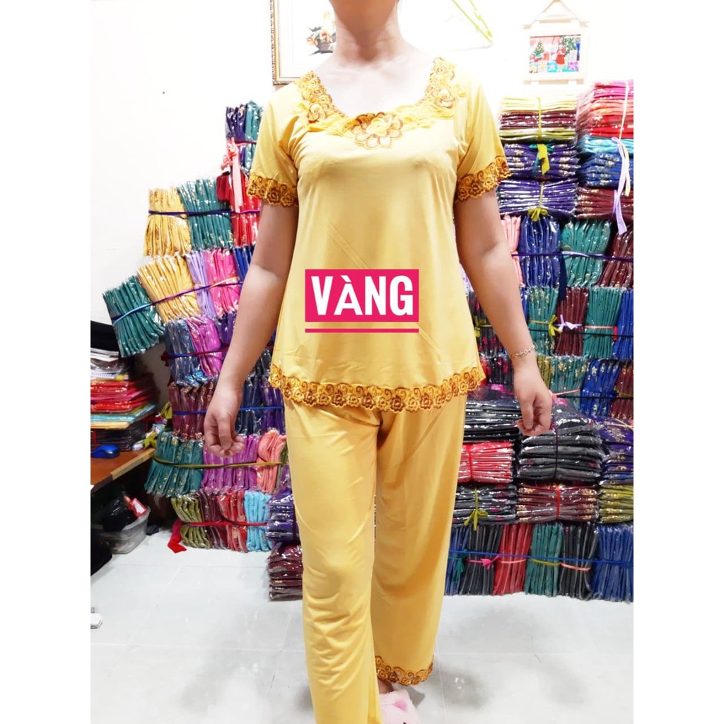 Đồ bộ mặc nhà - đồ bộ dài thun lạnh tay ngắn size đại 76-80 ký