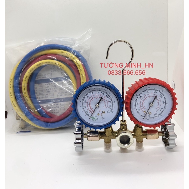 Bộ đồng hồ nạp Gas tủ lạnh, điều hoà (bộ đồ nghề cho thợ điện lạnh) nạp gas r410-r22-r32-r134...