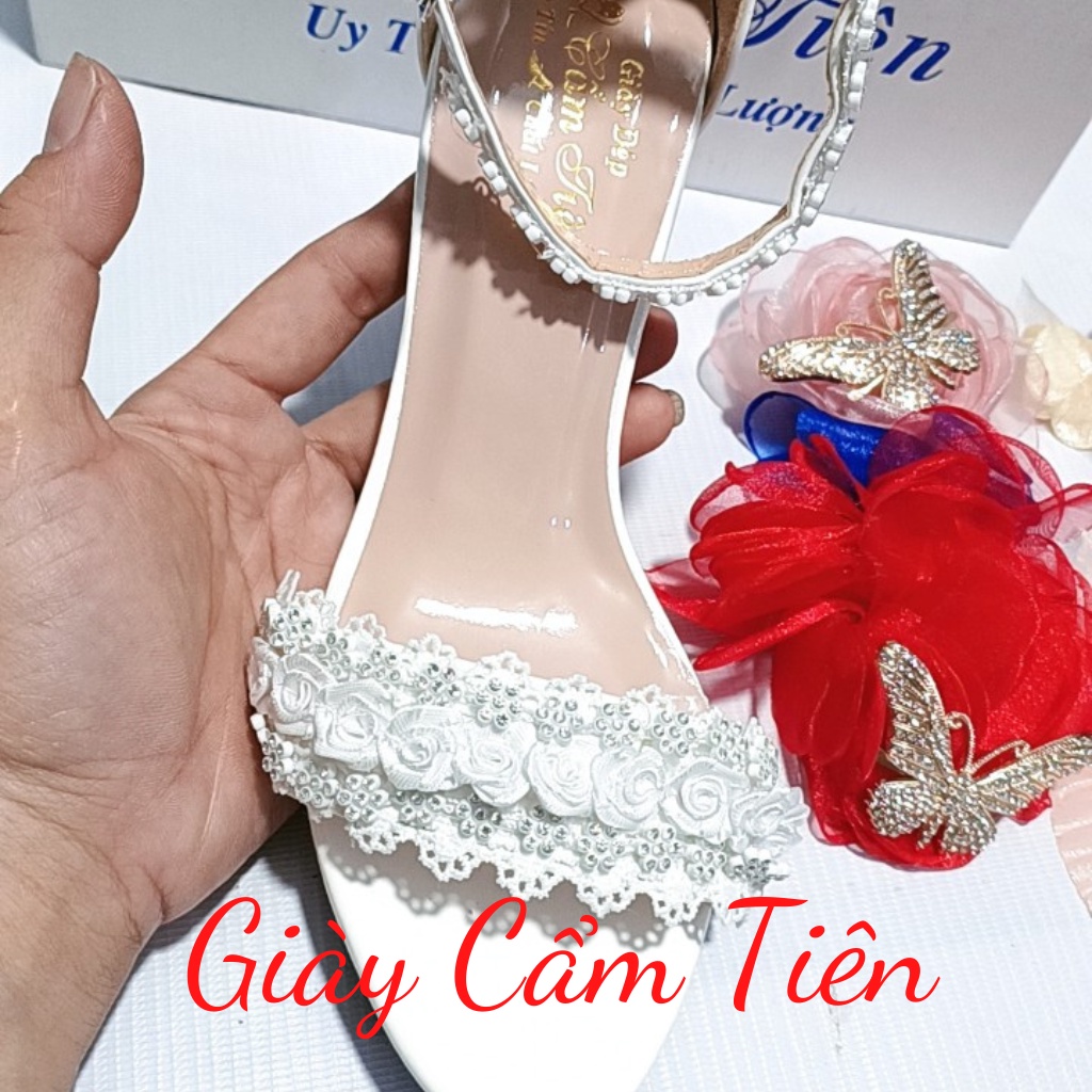 Giày cưới xăng đan Cẩm Tiên cao 3cm đến 9cm