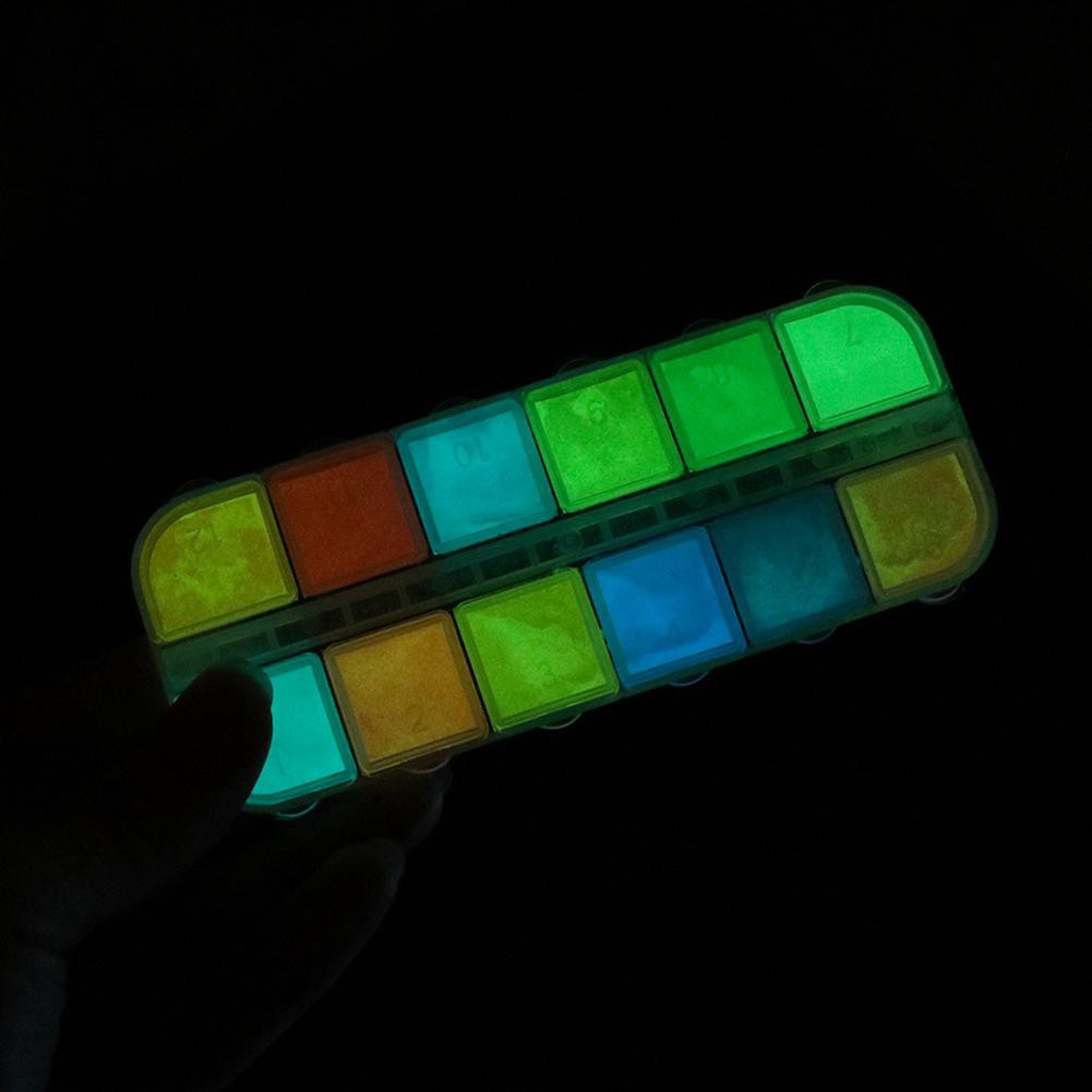 Hộp bột nhũ kim tuyến trang trí móng tay dạ quang