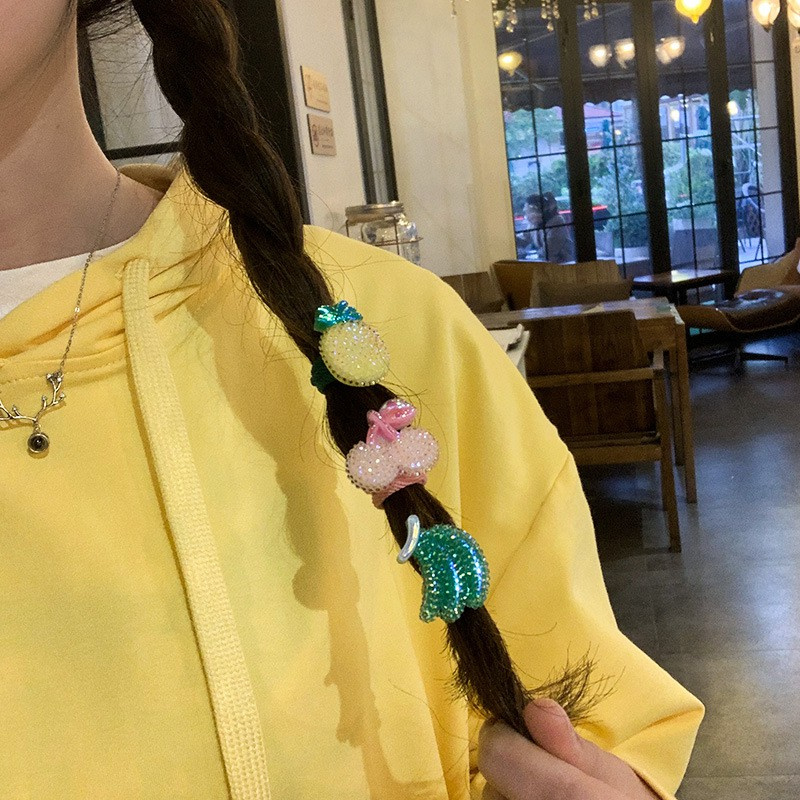 Set 2 Dây Cột Tóc Hình Chùm Nho Dễ Thương Cho Bé Gái
