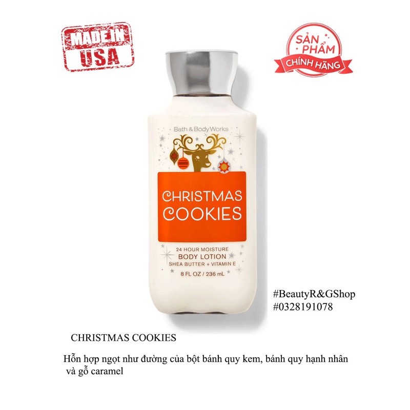 Bath & Body Works - sữa dưỡng thể : CHRISTMAS COOKIES