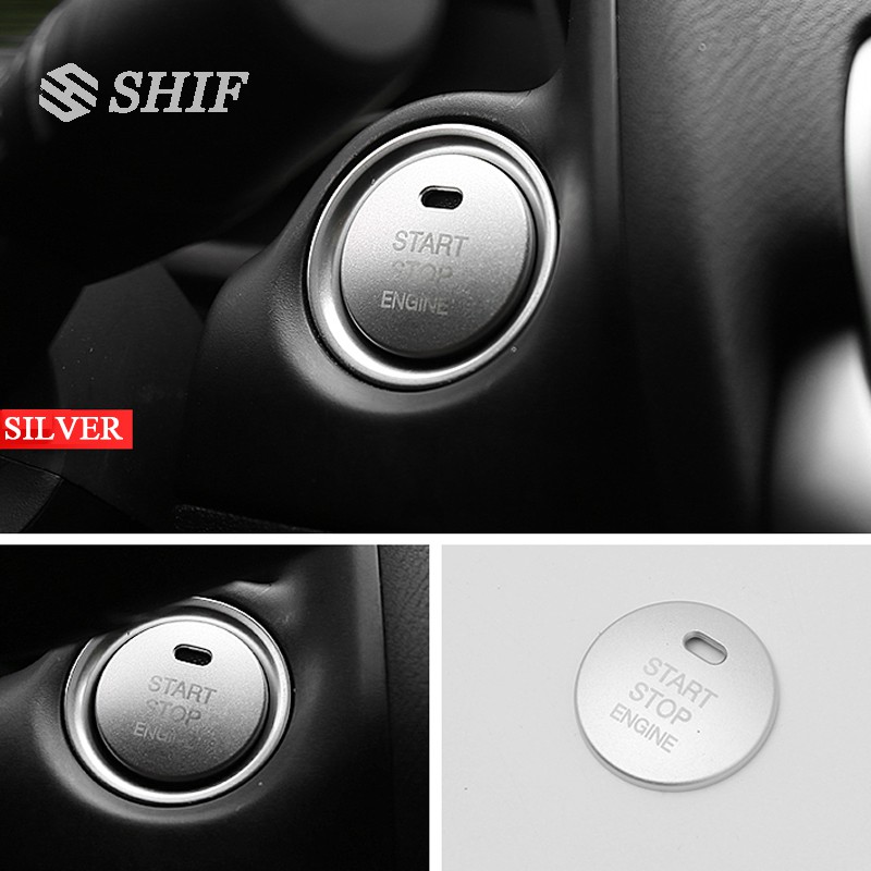 Vòng kim loại bọc công tắc động cơ xe hơi mazda3 axela