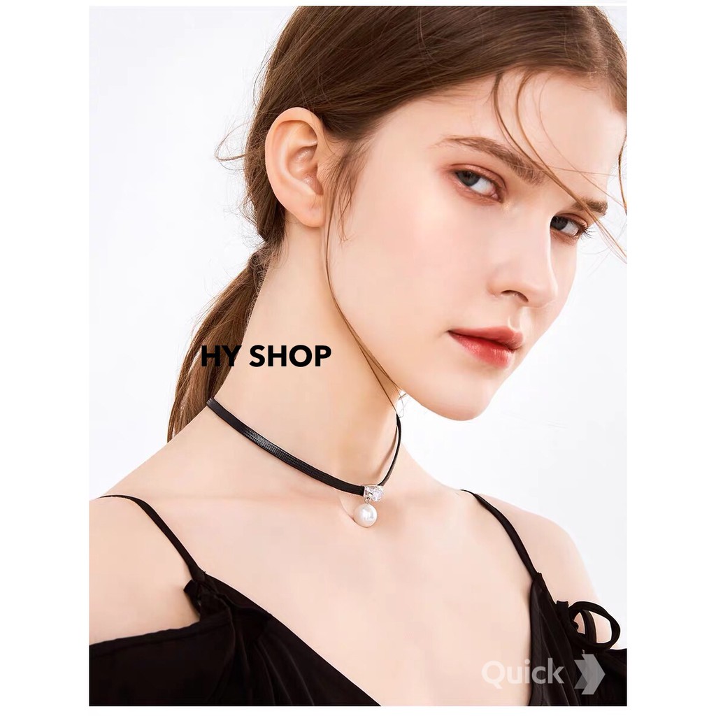 vòng cổ choker đính kim viên sang trọng cá tính