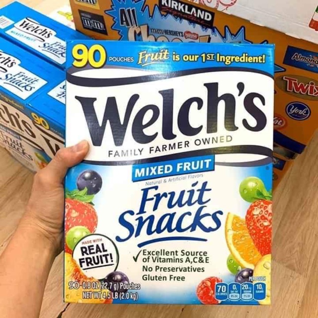 🍊🍇 KẸO DẺO TRÁI CÂY MỸ WELCH'S FRUIT SNACKS 90 GÓI 🍓🍎