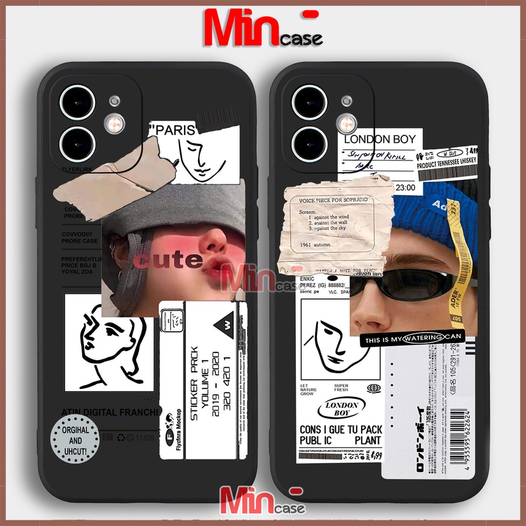 Ốp lưng iPhone cặp đôi cute dễ thương cạnh viền vuông silicon dẻo cho iphone 6/6s/7/8/X/XS/XR/11/12/13 Pro Plus Max