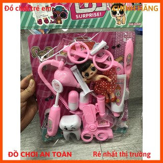 Túi đồ chơi bác sĩ trọn bộ màu hồng cho bé gái