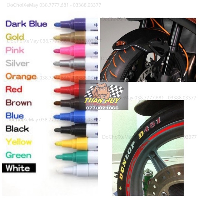 Bút vẽ bánh xe và lốp xe máy hiệu Toyo DoChoiXeMay