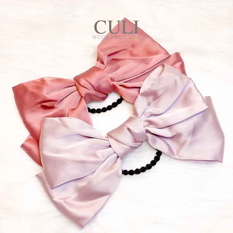 Dây cột tóc đính nơ bản to -  hot trend phong cách Hàn Quốc, bánh bèo cho nữ