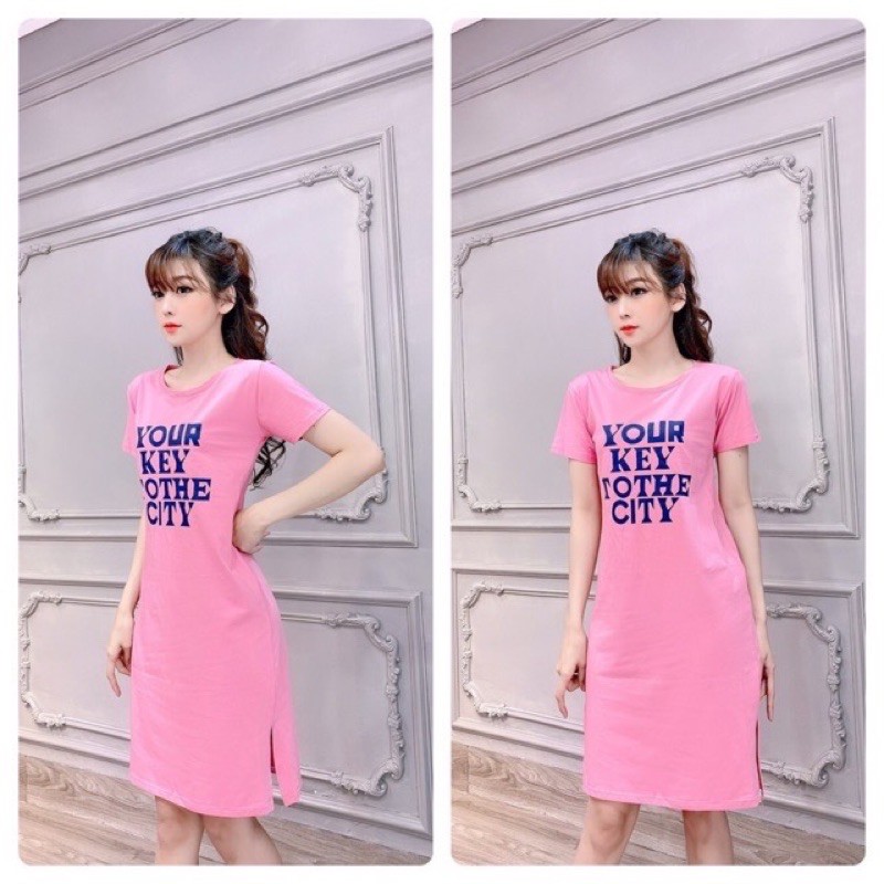 Đầm THUN THÁI xẻ tà (bao chất đẹp) | BigBuy360 - bigbuy360.vn