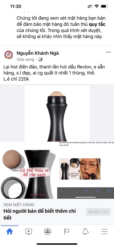 (Xả lỗ) Thanh lăn hút dầu Revlon hàng chính hãng