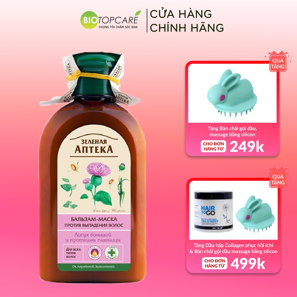 Dầu xả ngăn ngừa gàu Zelenaya Apteka nụ bạch dương và thầu dầu 350ml - BioTopcare Official - TN145